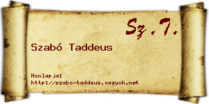 Szabó Taddeus névjegykártya